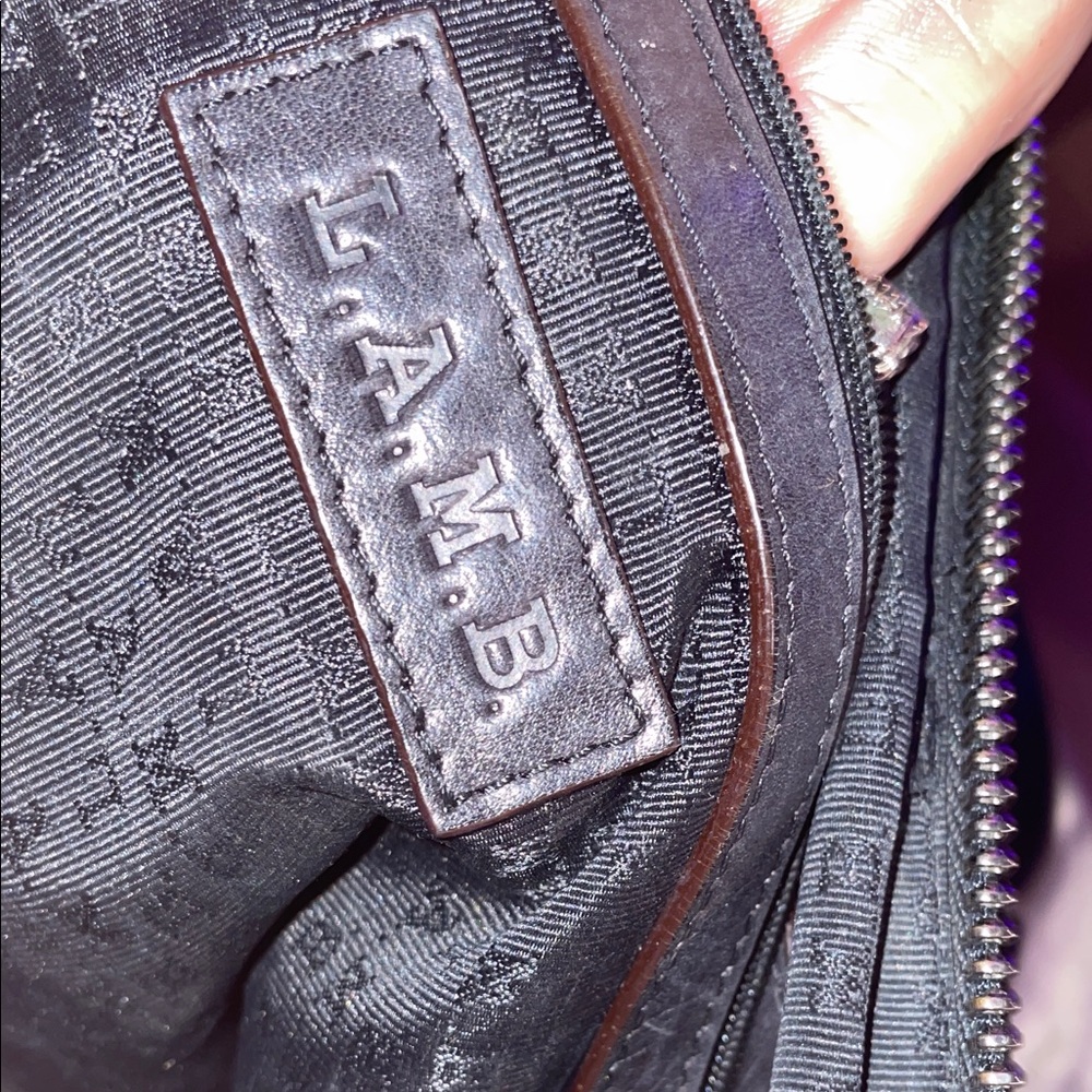 VTG L.A.M.B. Gwen Stefani Black Croc-Embossed Leather Walderston Satchel - Picture 3 of 5